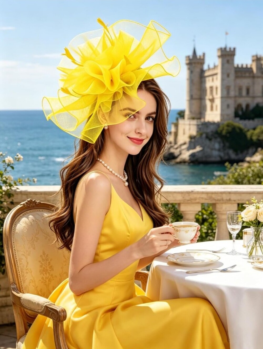 NEW! Bold Yellow Kentucky Derby Hat